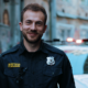 nice police officer at scene